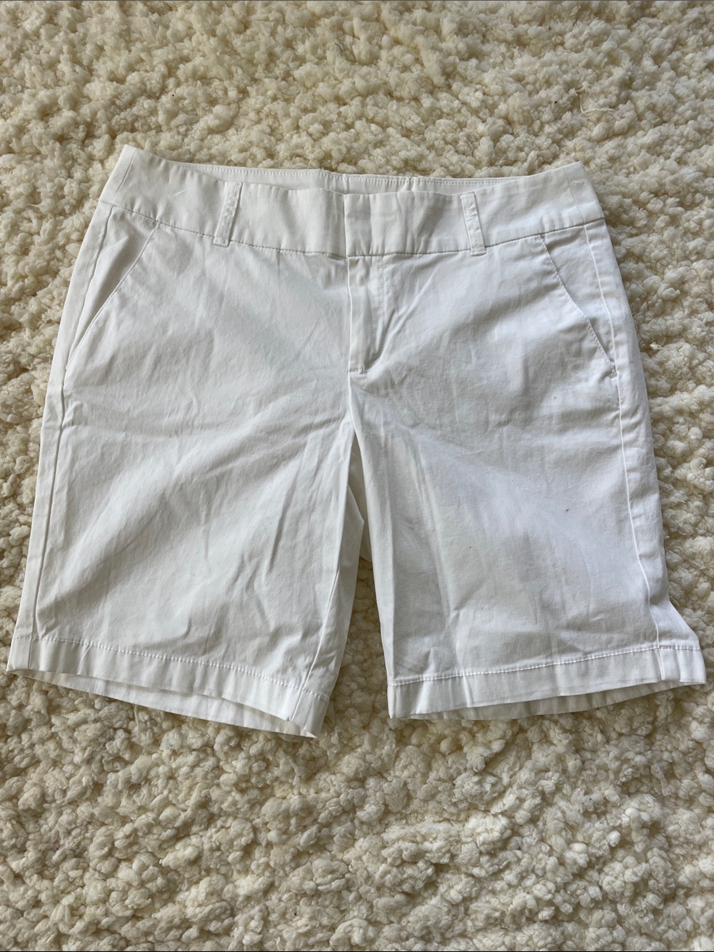 J. Crew White Cotton Bermuda Shorts